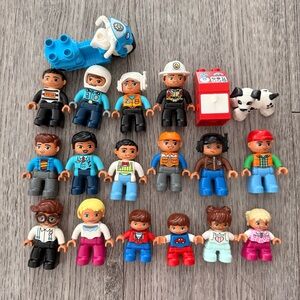 Lego Duplo Figures lot Police firefighter Family